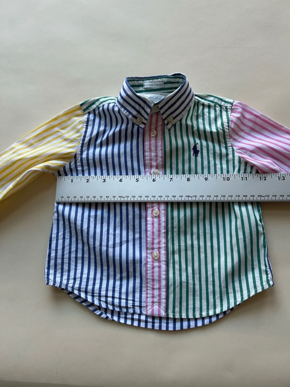 Ralph Lauren Blue, Green & Pink Striped Button-Down Shirt size 18M boy